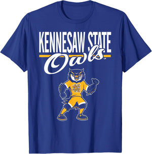 Kennesaw State Owls Mascot Black Officially Licensed T-Shirt - T-Shirt | Royal
