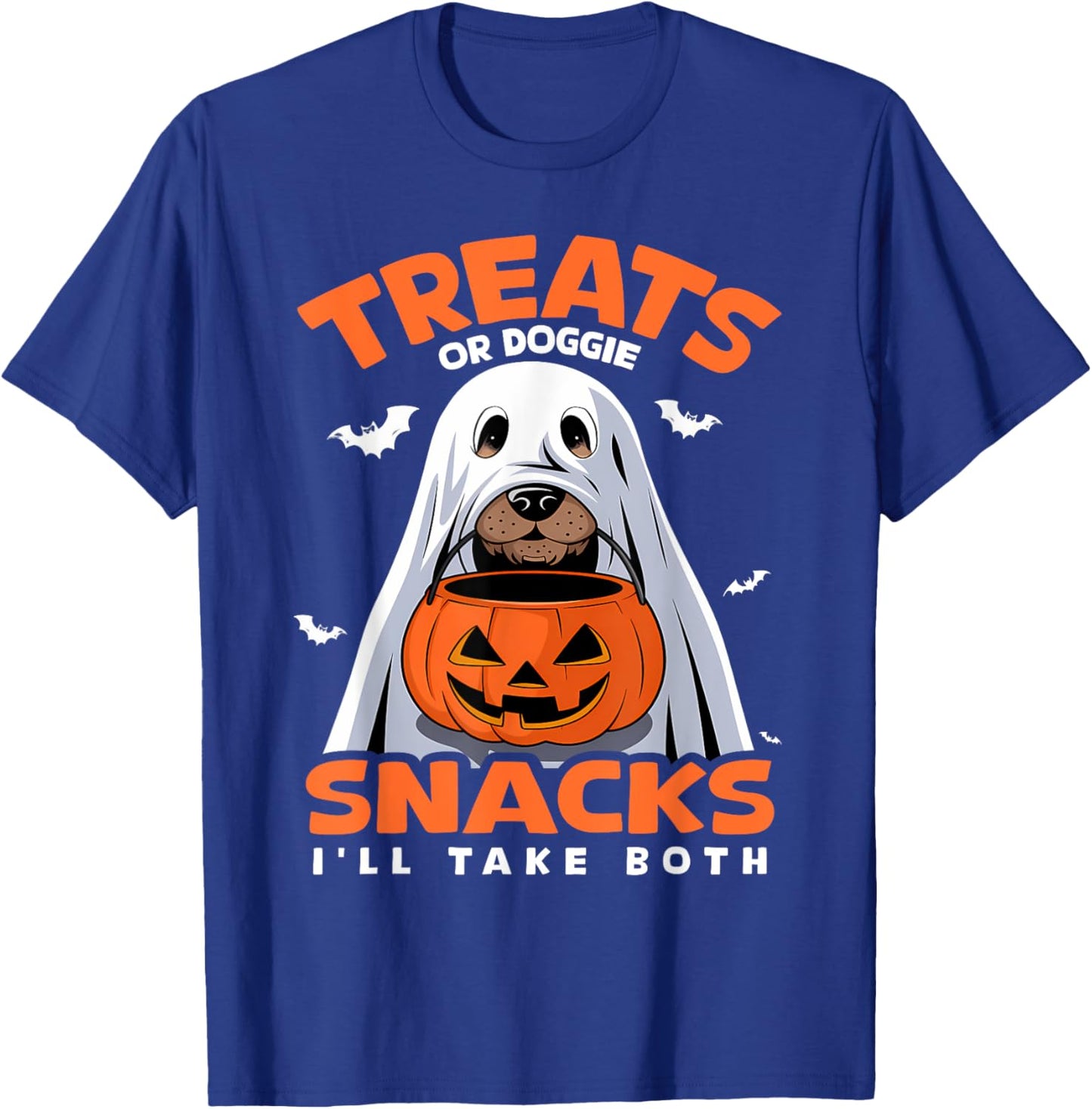 Treats or Doggie Snacks I'll Take Both Dog Costume Halloween T-Shirt - T-Shirt | Royal