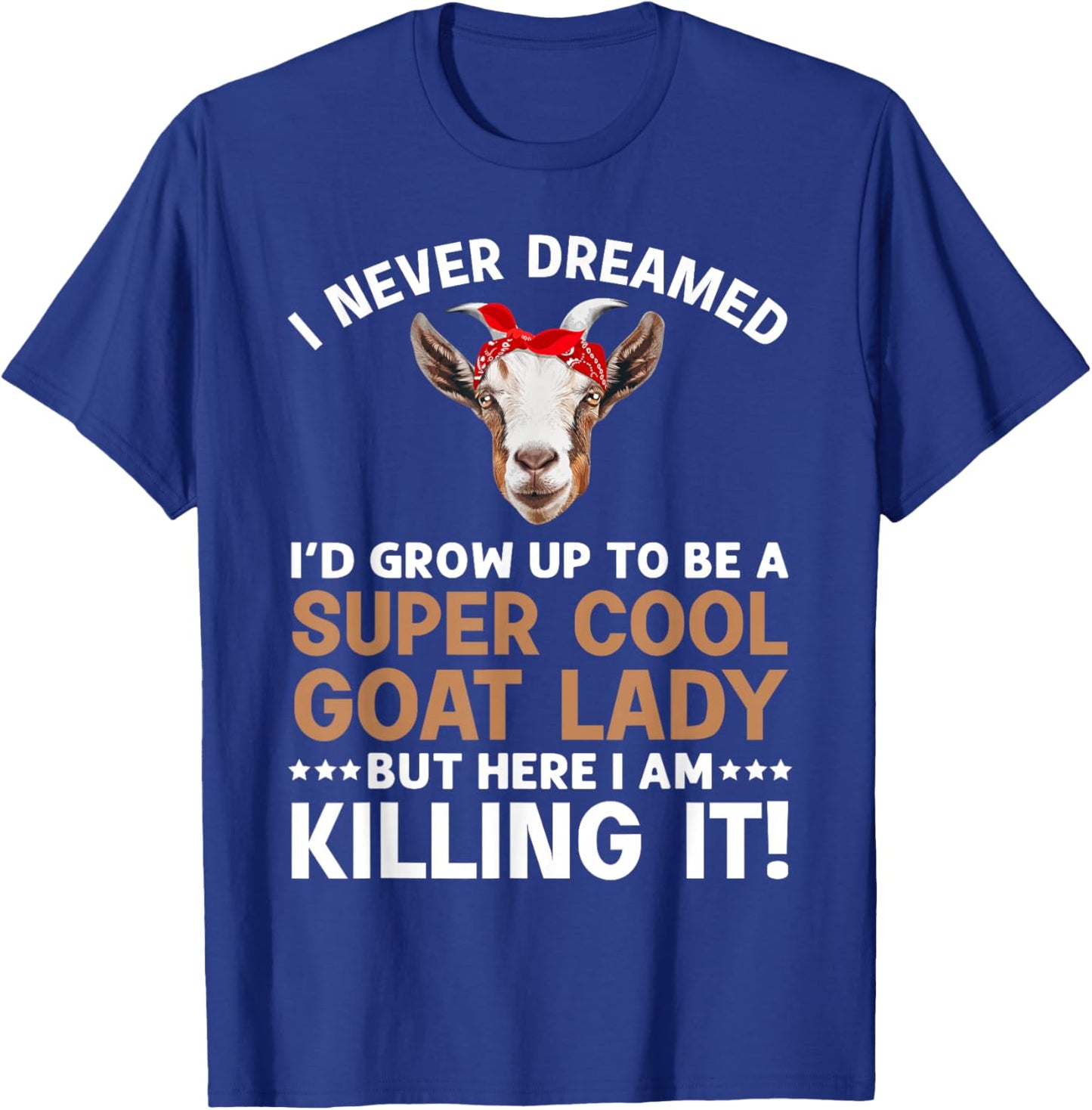 Cool Goat Lady Art Girl Animal Farmer Goat Lover T-Shirt - T-Shirt | Royal
