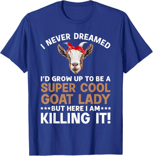 Cool Goat Lady Art Girl Animal Farmer Goat Lover T-Shirt - T-Shirt | Royal