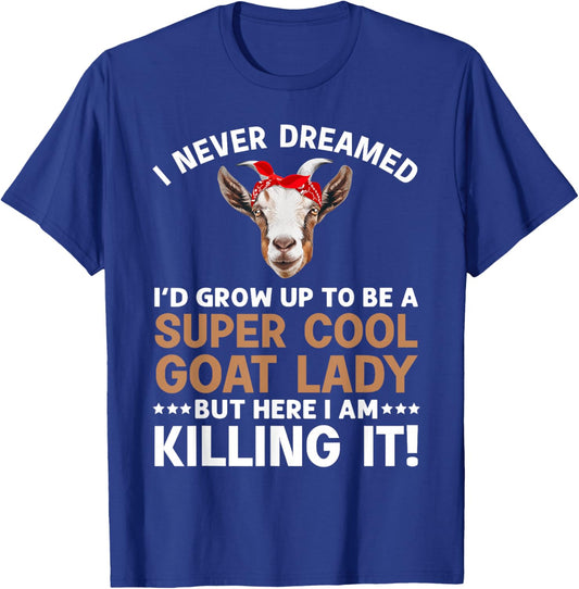 Cool Goat Lady Art Girl Animal Farmer Goat Lover T-Shirt - T-Shirt | Royal