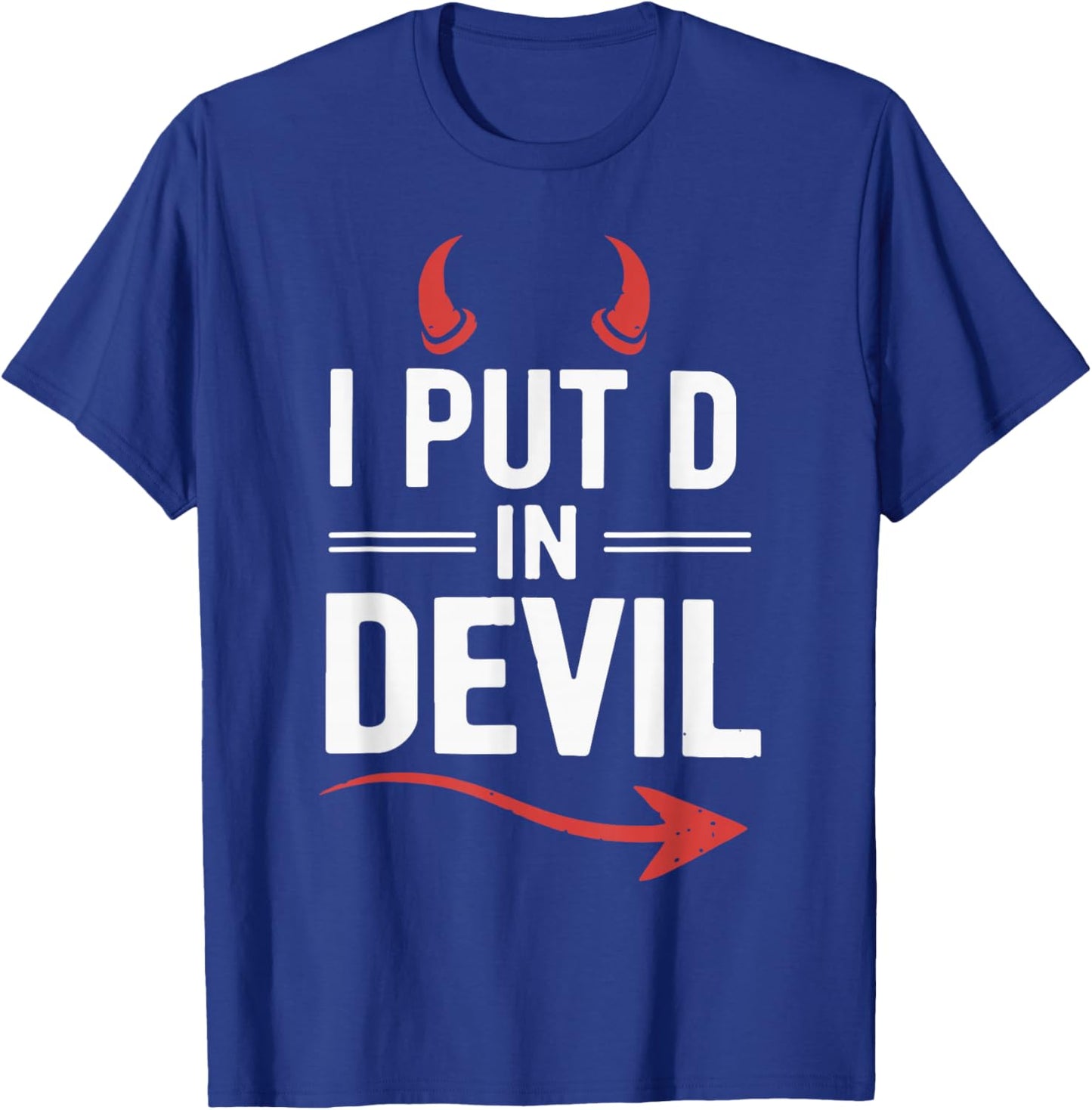 I Put D In Devil Funny Halloween Matching Couple Costume T-Shirt - T-Shirt | Royal