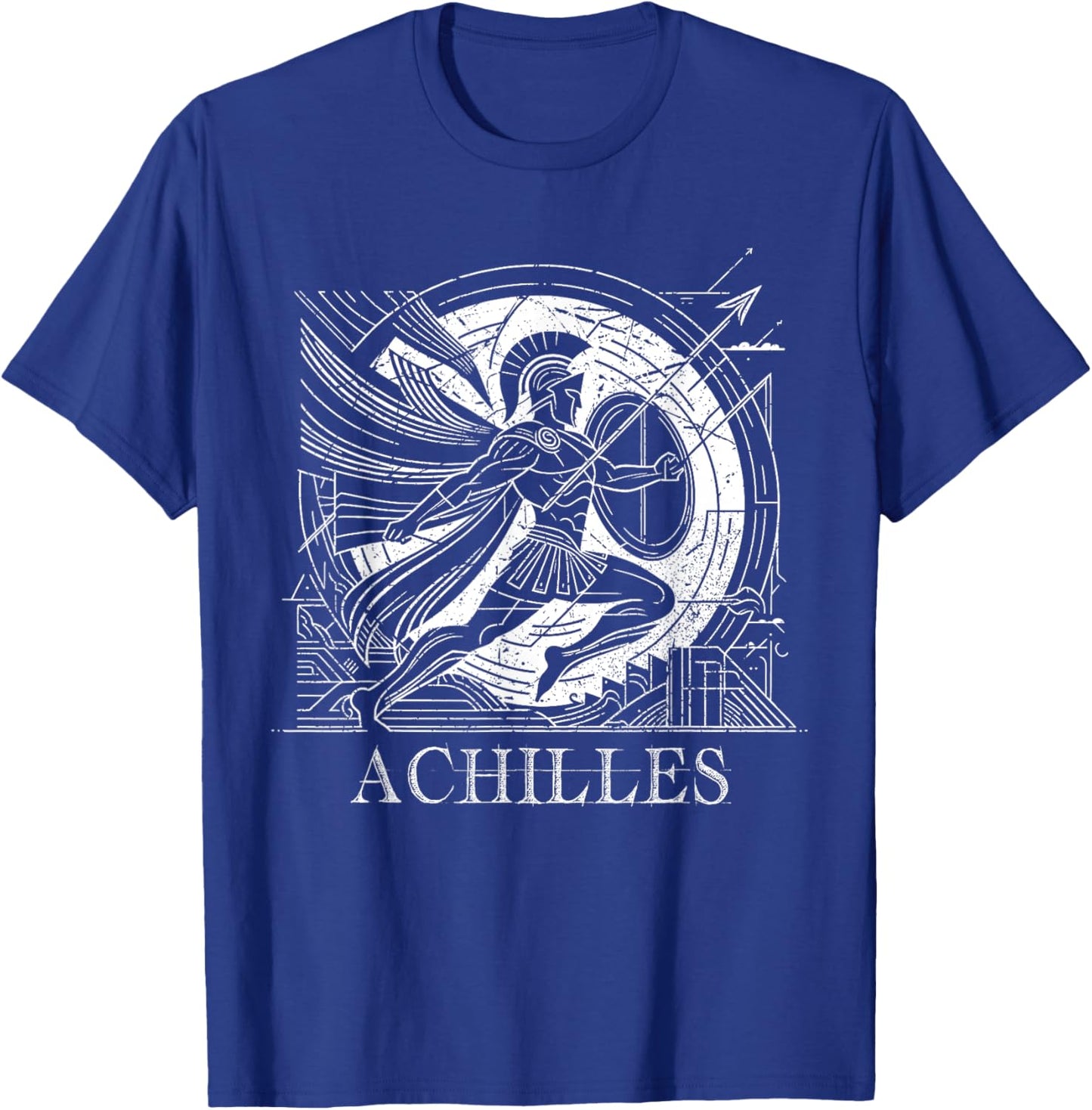 Achilles Greek Mythology, geometrical lines T-Shirt - T-Shirt | Royal