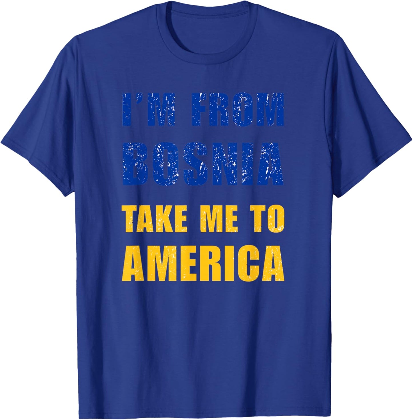 Von Bosnien nach Amerika | Bosnian Pride, Bosna i Hercegovina T-Shirt - T-Shirt | Royal