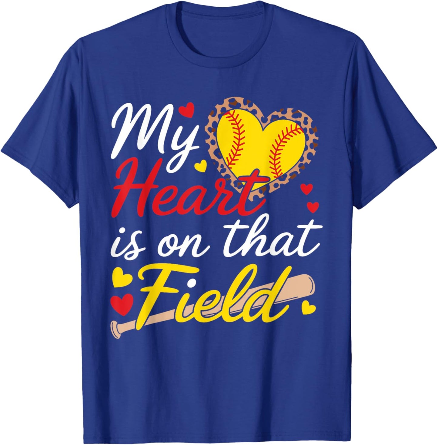 My Heart Is On That Field Cute Softball Mom Softball Grandma T-Shirt - T-Shirt | Royal