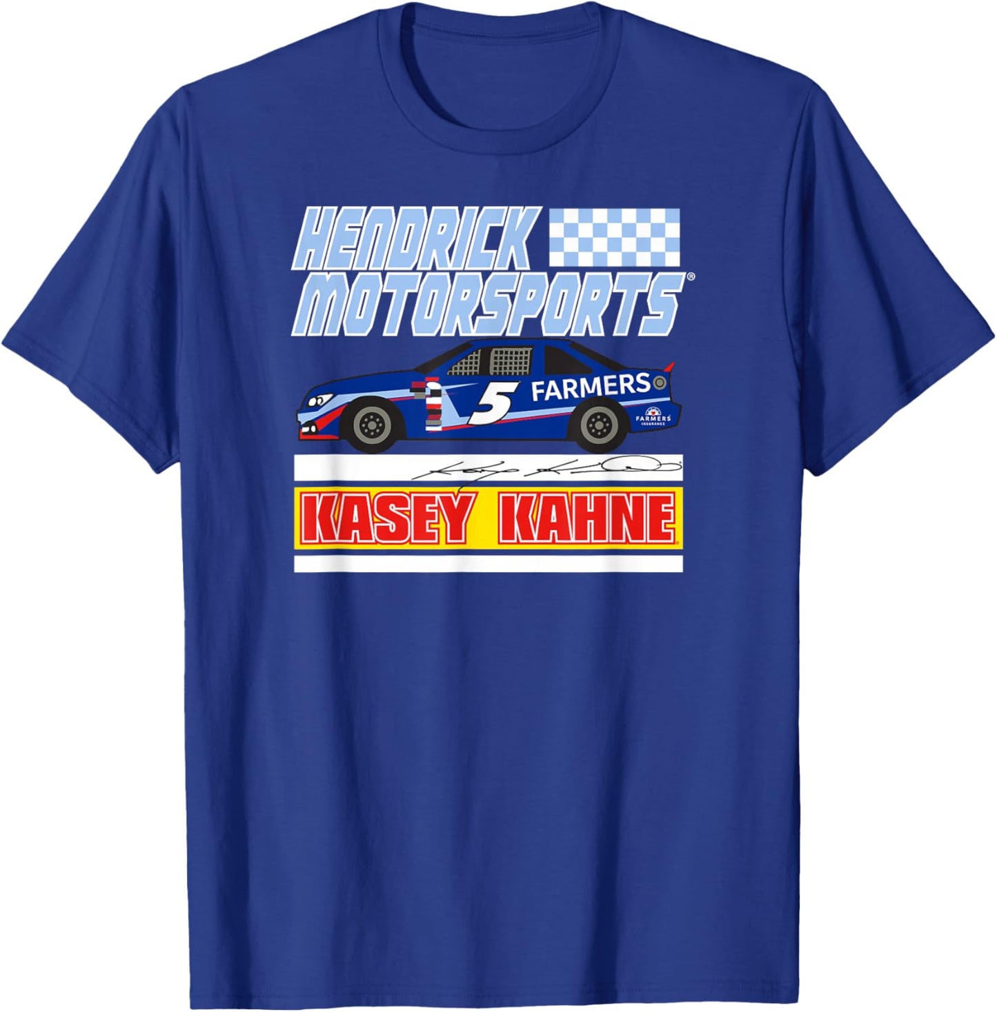 Hendrick Motorsports Kasey Kahne 5 Signature Navy T-Shirt - T-Shirt | Royal