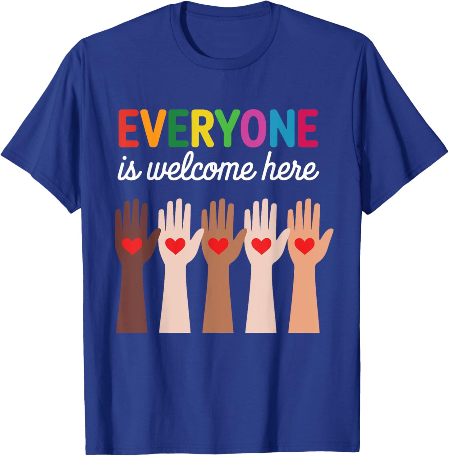 Everyone Is Welcome Here Idaho Teacher T-Shirt - T-Shirt | Royal