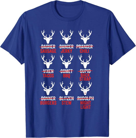 Funny Deer Hunters Christmas Santa's Reindeer Meat T-Shirt - T-Shirt | Royal