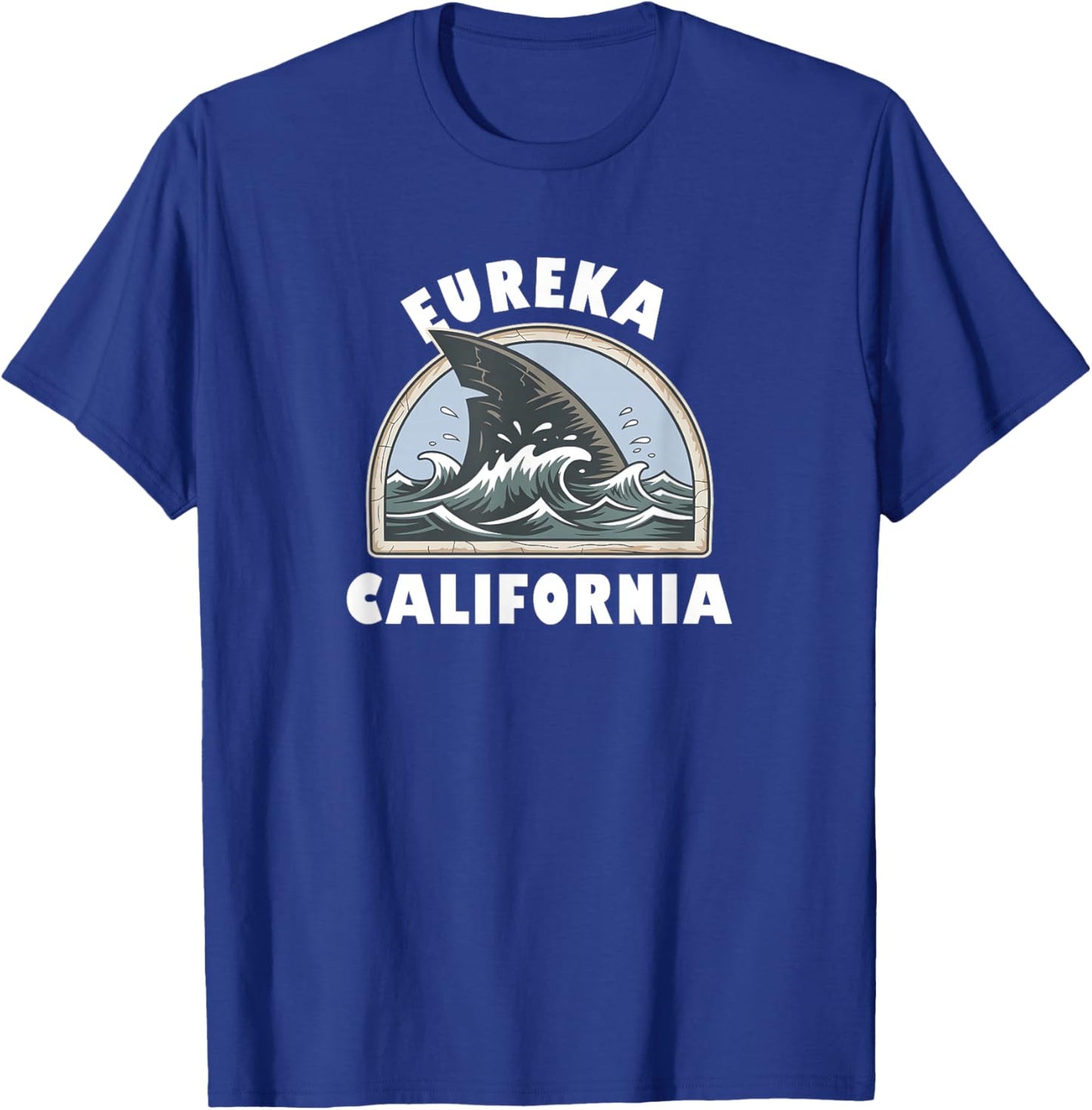 Eureka California Swimming Shark Fin Vacation Souvenir T-Shirt - T-Shirt | Royal