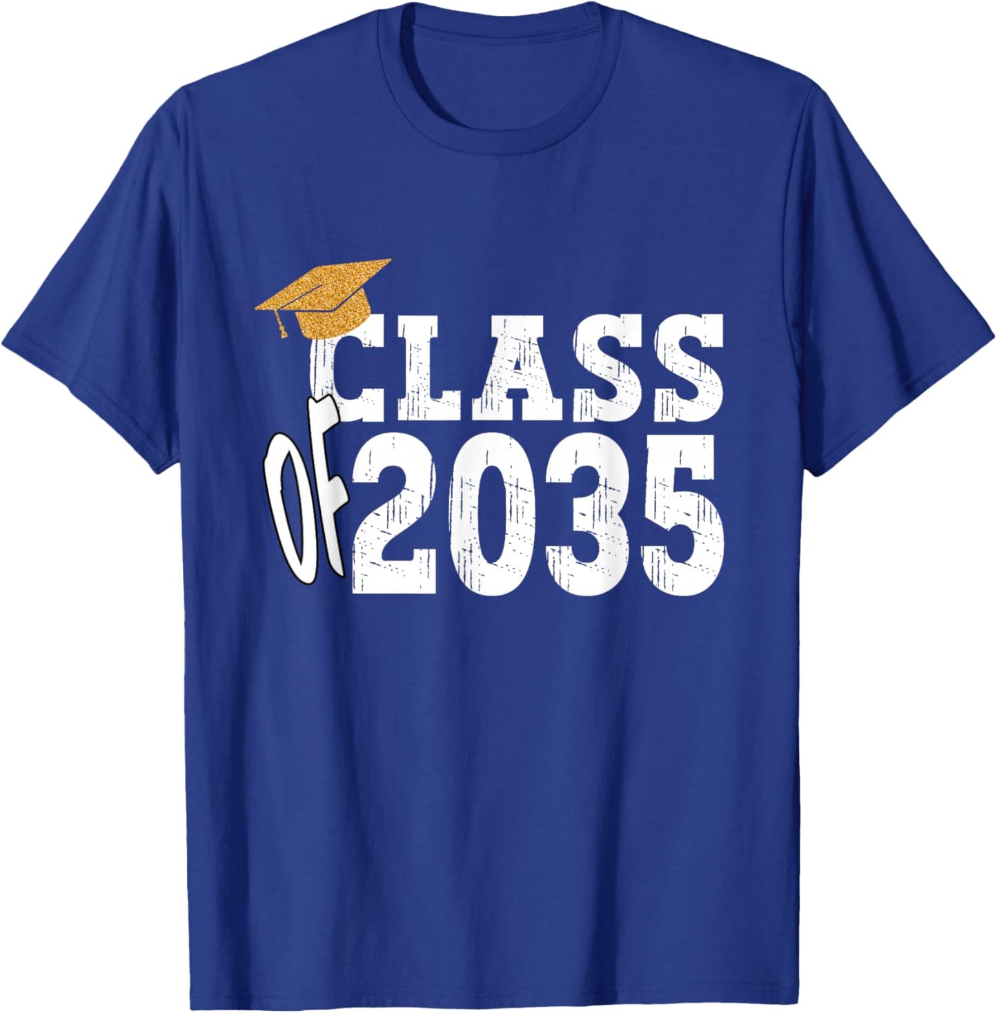 Class of 2035 Grow With Me Boy Girl First Day of Graduation T-Shirt - T-Shirt | Royal