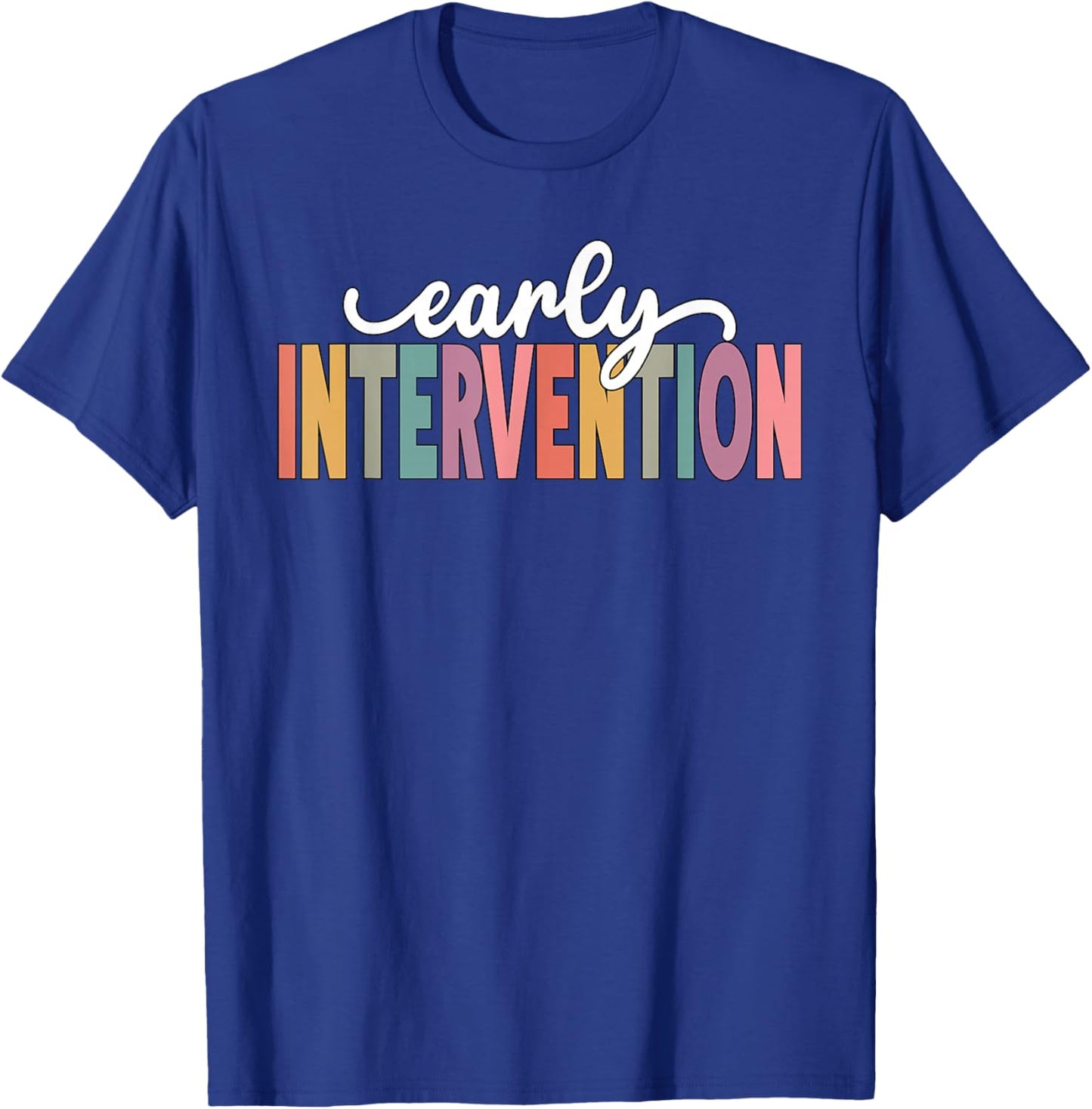 Retro Early Intervention Teacher School Support Specialist T-Shirt - T-Shirt | Royal
