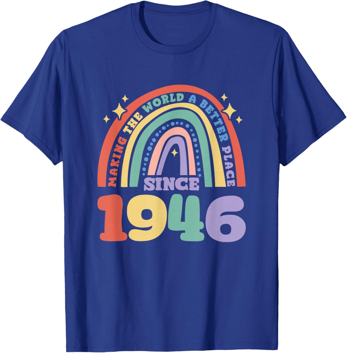 Making the world a better place since 1946, 1946 Birthday T-Shirt - T-Shirt | Royal
