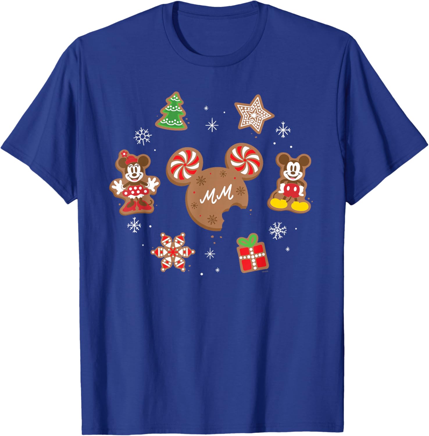 Disney Mickey & Minnie Christmas Holiday Gingerbread Cookies T-Shirt - T-Shirt | Royal