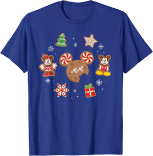 Disney Mickey & Minnie Christmas Holiday Gingerbread Cookies T-Shirt - T-Shirt | Royal