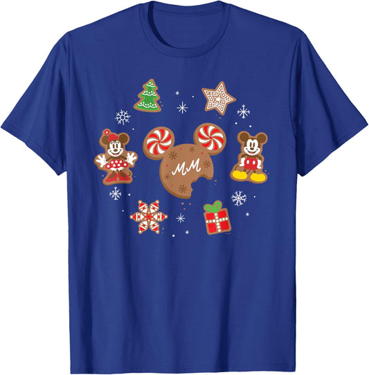 Disney Mickey & Minnie Christmas Holiday Gingerbread Cookies T-Shirt - T-Shirt | Royal