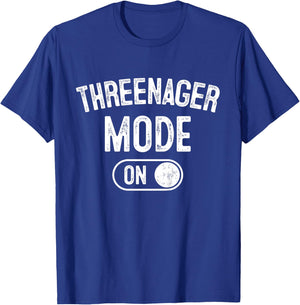 Kids Threenager Mode On 3rd Birthday Gifts Third Bday 3 Years Old T-Shirt - T-Shirt | Royal