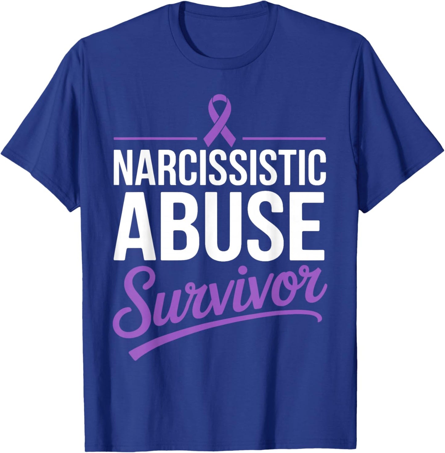 Narcissistic Abuse Survivor Domestic Violence Purple Ribbon T-Shirt - T-Shirt | Royal