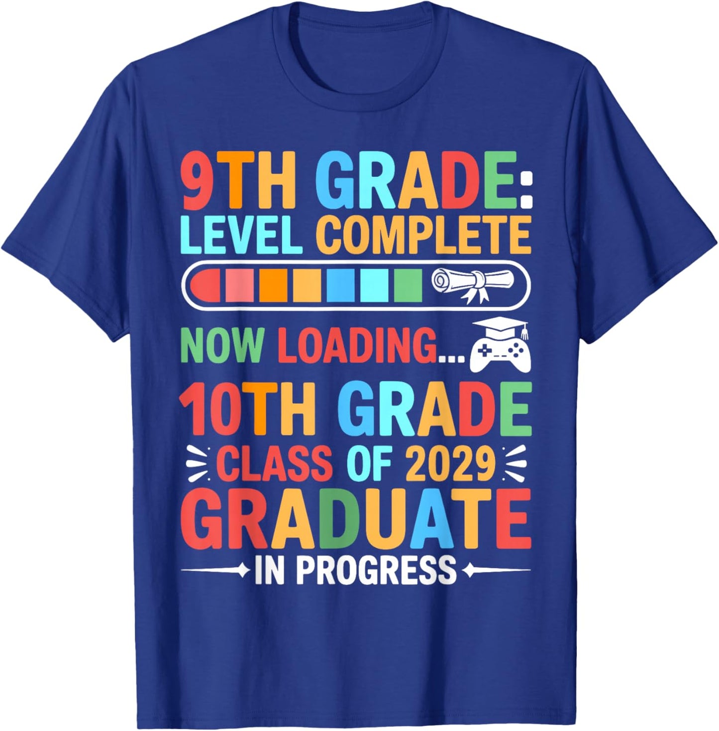 9th Grade Level Complete Last Day of School Kids 9th Grade T-Shirt - T-Shirt | Royal