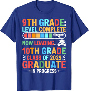 9th Grade Level Complete Last Day of School Kids 9th Grade T-Shirt - T-Shirt | Royal