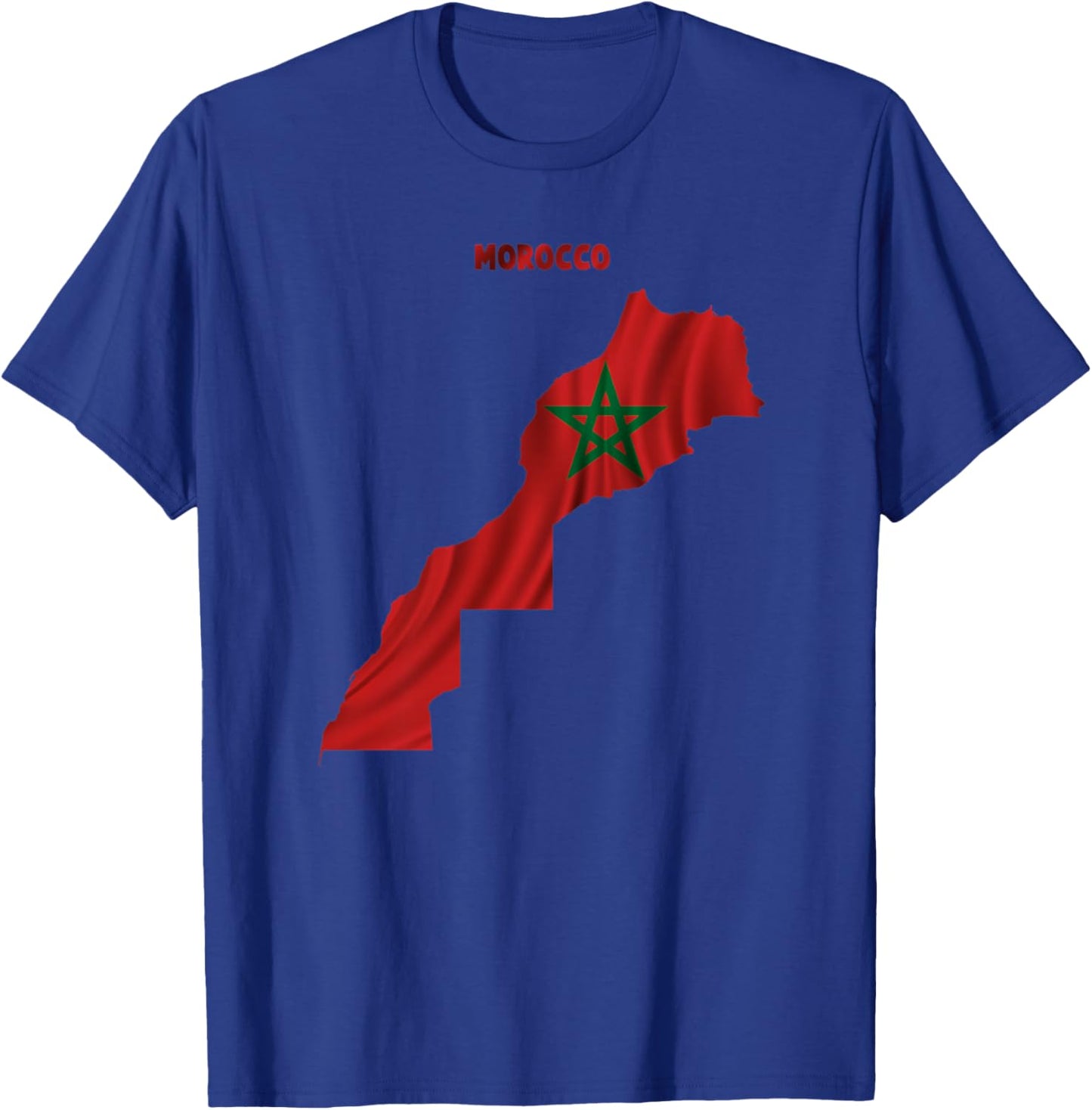 Drapeau marocain ondulé à l'intérieur de la Carte du Maroc Haut de Gamme T-Shirt - T-Shirt | Royal