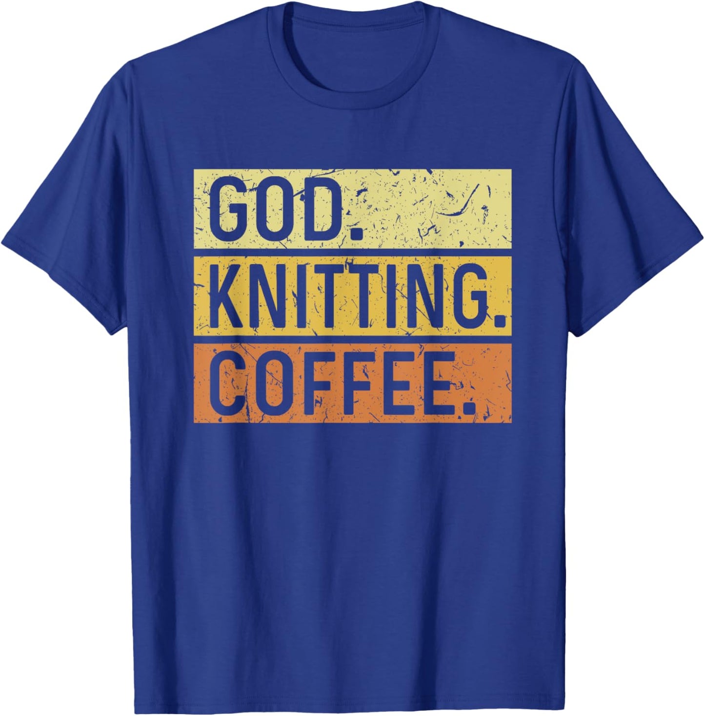 God Knitting Coffee Jesus Yarn Crochet Knitter T-Shirt - T-Shirt | Royal