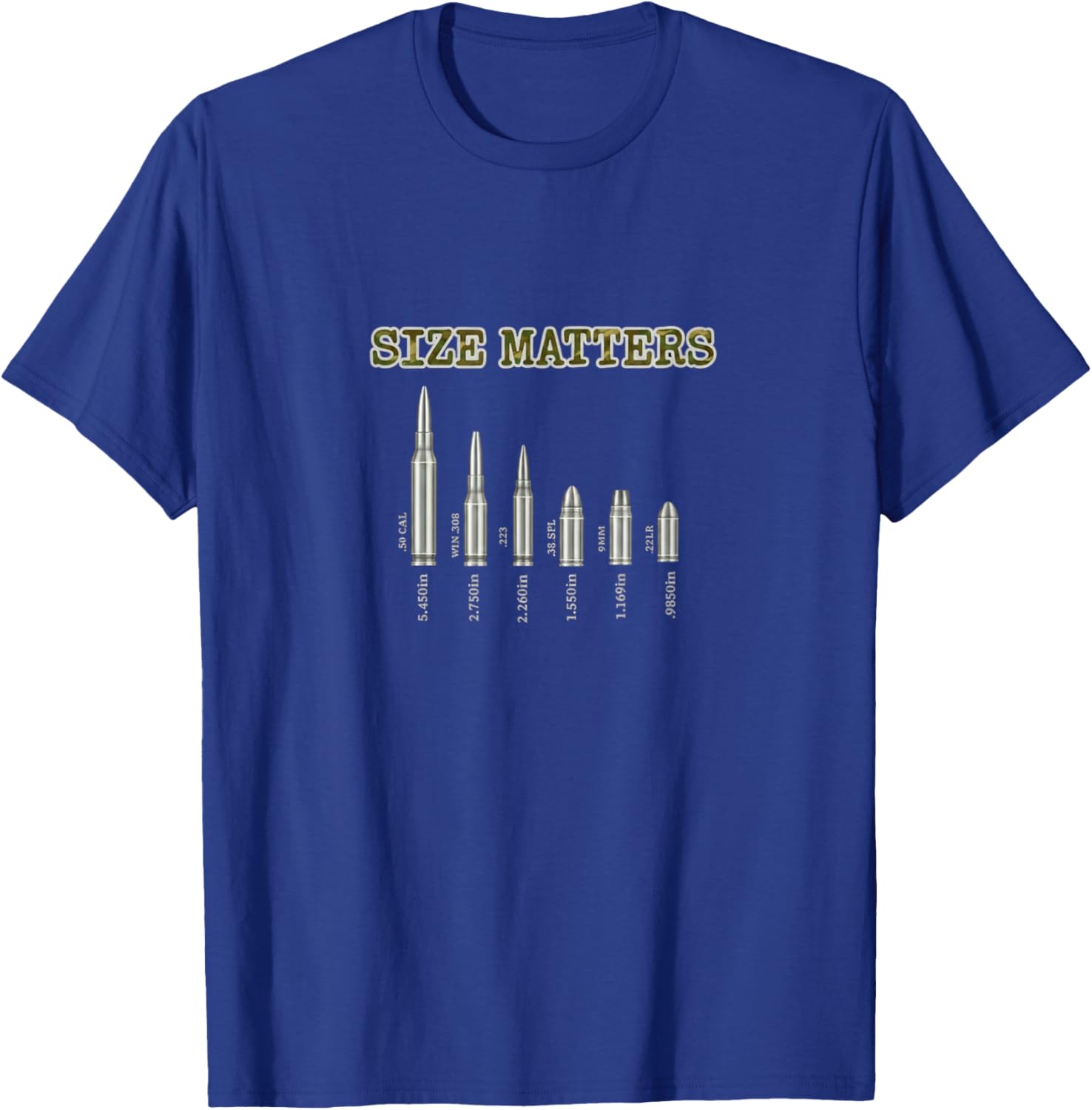 Size Matters Bullet Military Camouflage T-Shirt - T-Shirt | Royal