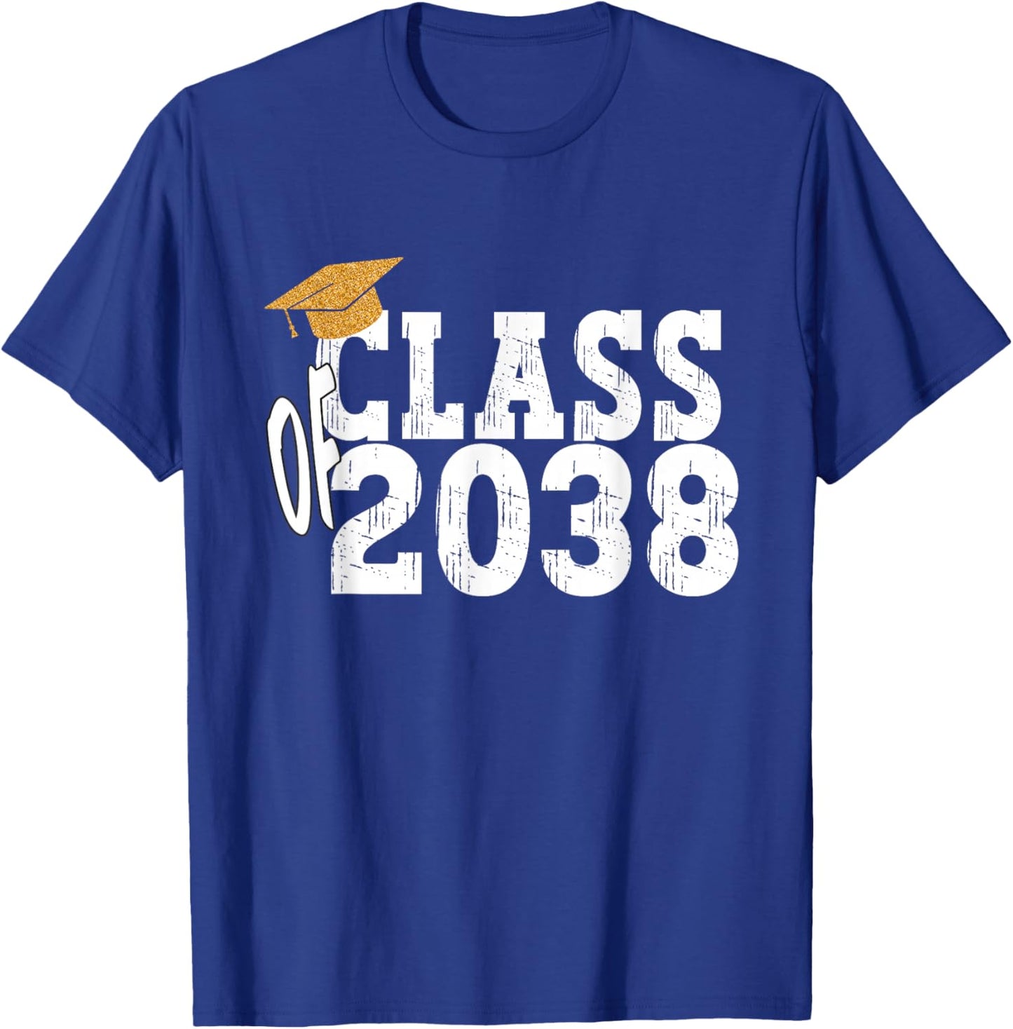 Class of 2038 Grow With Me Boy Girl First Day of Graduation T-Shirt - T-Shirt | Royal