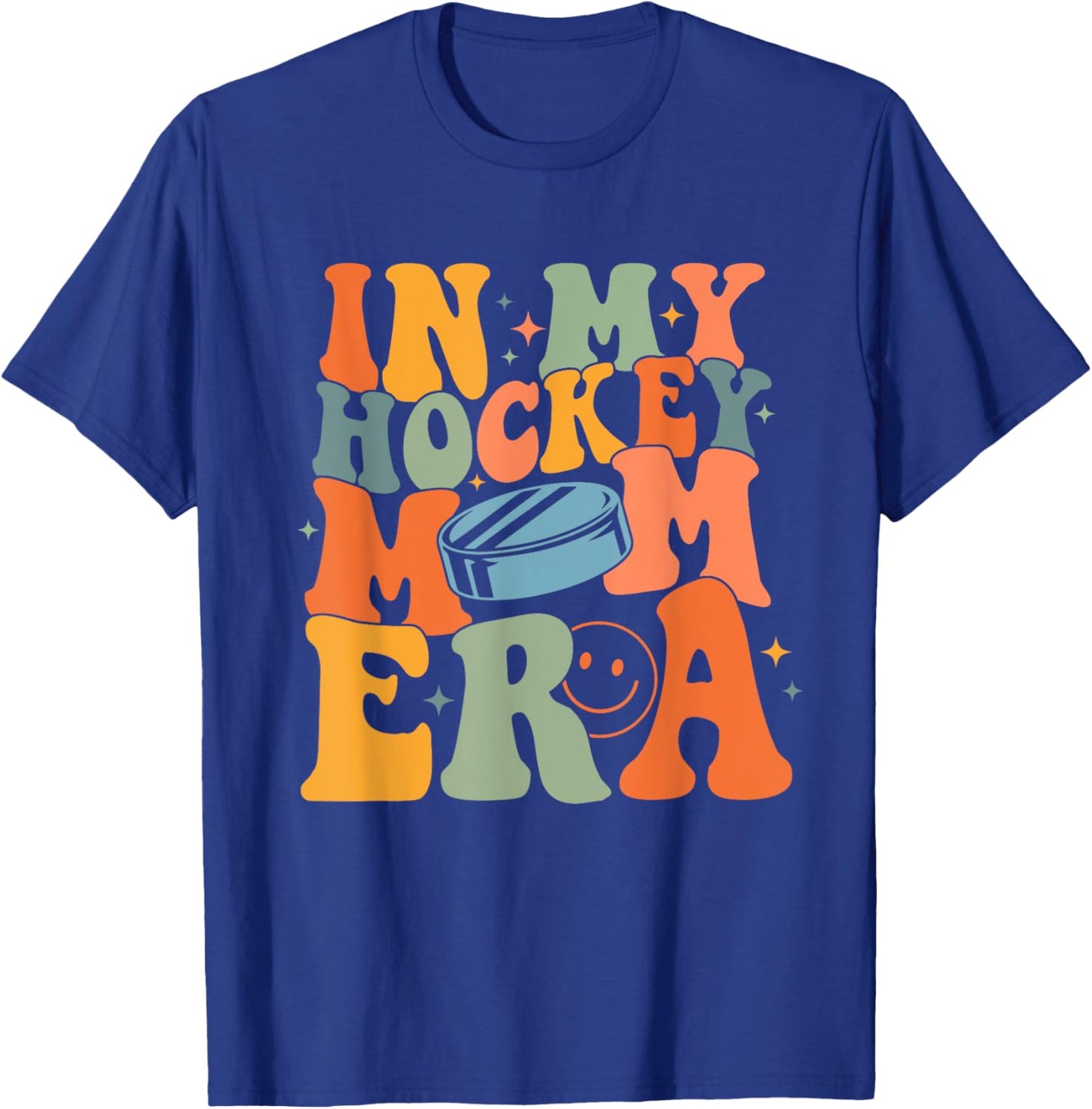 In My Hockey Mom Era Mama Mother Funny Retro Game Day Sport T-Shirt - T-Shirt | Royal