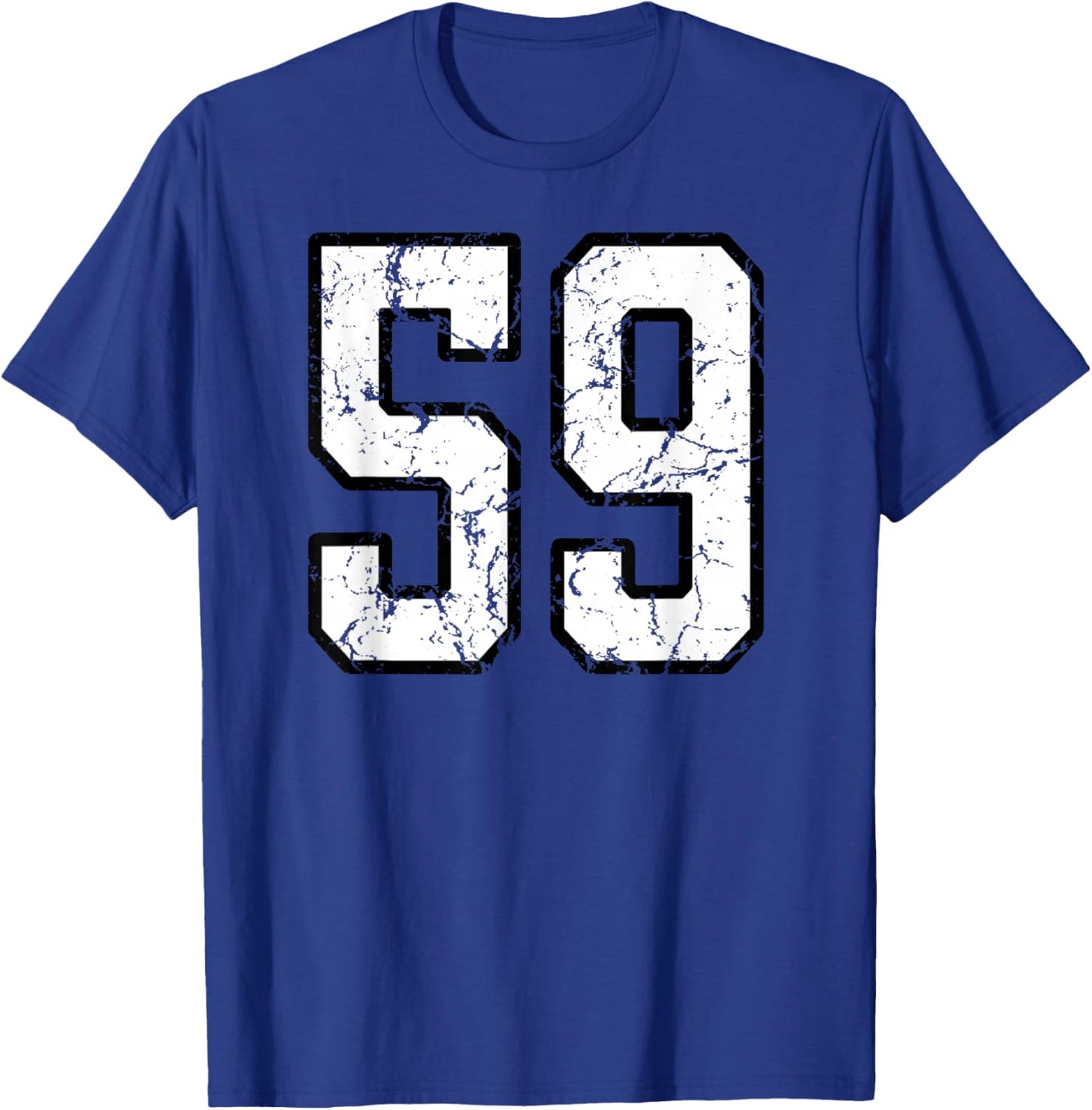 White and Black Sports Number 59 Jersey Uniform Player T-Shirt - T-Shirt | Royal