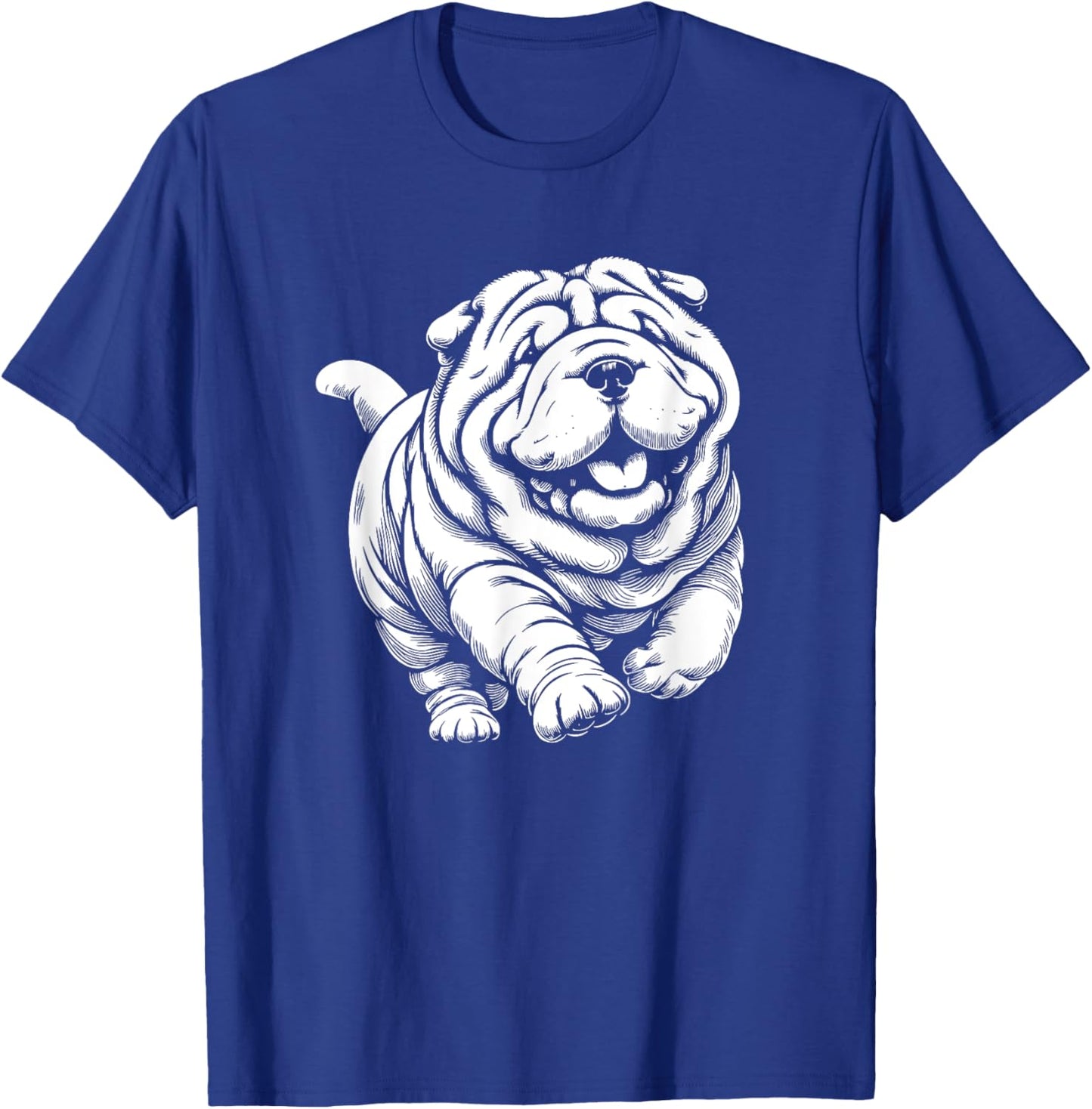 Cute Shar Pei Dog Running Art Design Women T-Shirt - T-Shirt | Royal