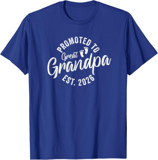 Promoted to Great Grandpa 2026 T-Shirt - T-Shirt | Royal