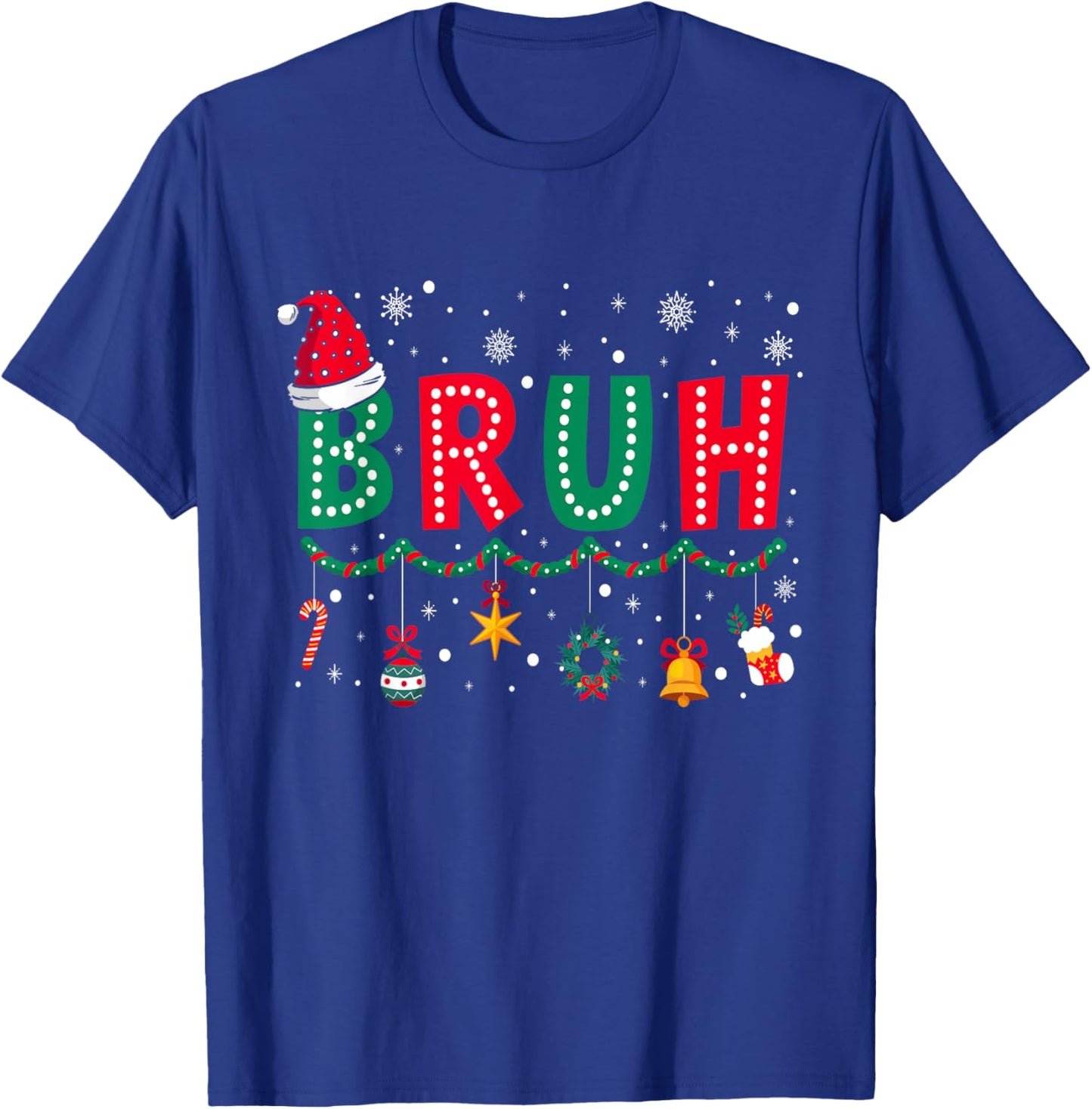 Bruh Christmas Funny Slang Meme Xmas Pajamas Boys Teens Men T-Shirt - T-Shirt | Royal