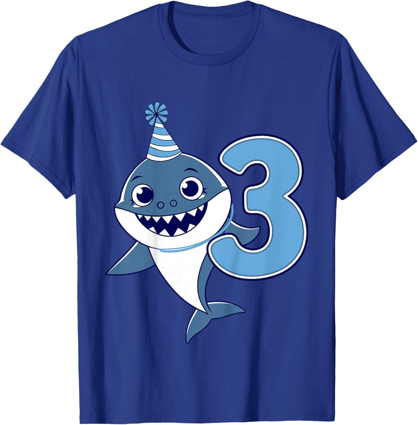 Kids 3rd Birthday Shark Kids T-Shirt - T-Shirt | Royal