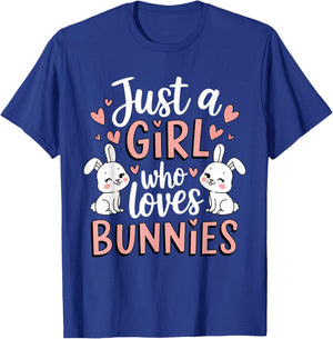 Just A Girl Who Loves Bunnies Bunny Lover Rabbit Bunny T-Shirt - T-Shirt | Royal