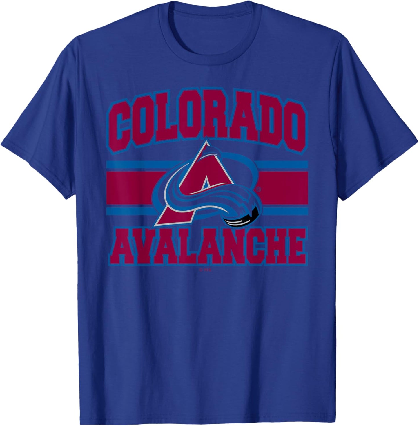 Colorado Avalanche Stripe White Officially Licensed T-Shirt - T-Shirt | Royal