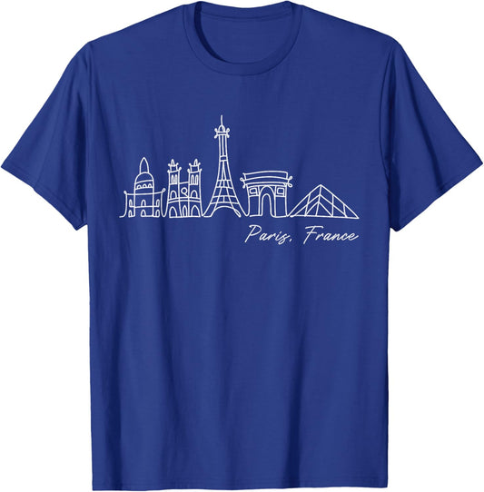 Signature Paris City Skyline Eiffel Tower Souvenir France T-Shirt - T-Shirt | Royal