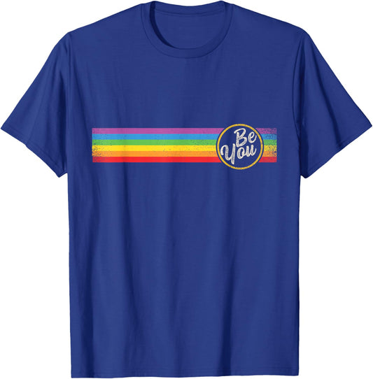 BE You Pride Regenbogen-Banner Queer Lesbisch Homosexuell CSD Erwachsene LGBT T-Shirt - T-Shirt | Royal