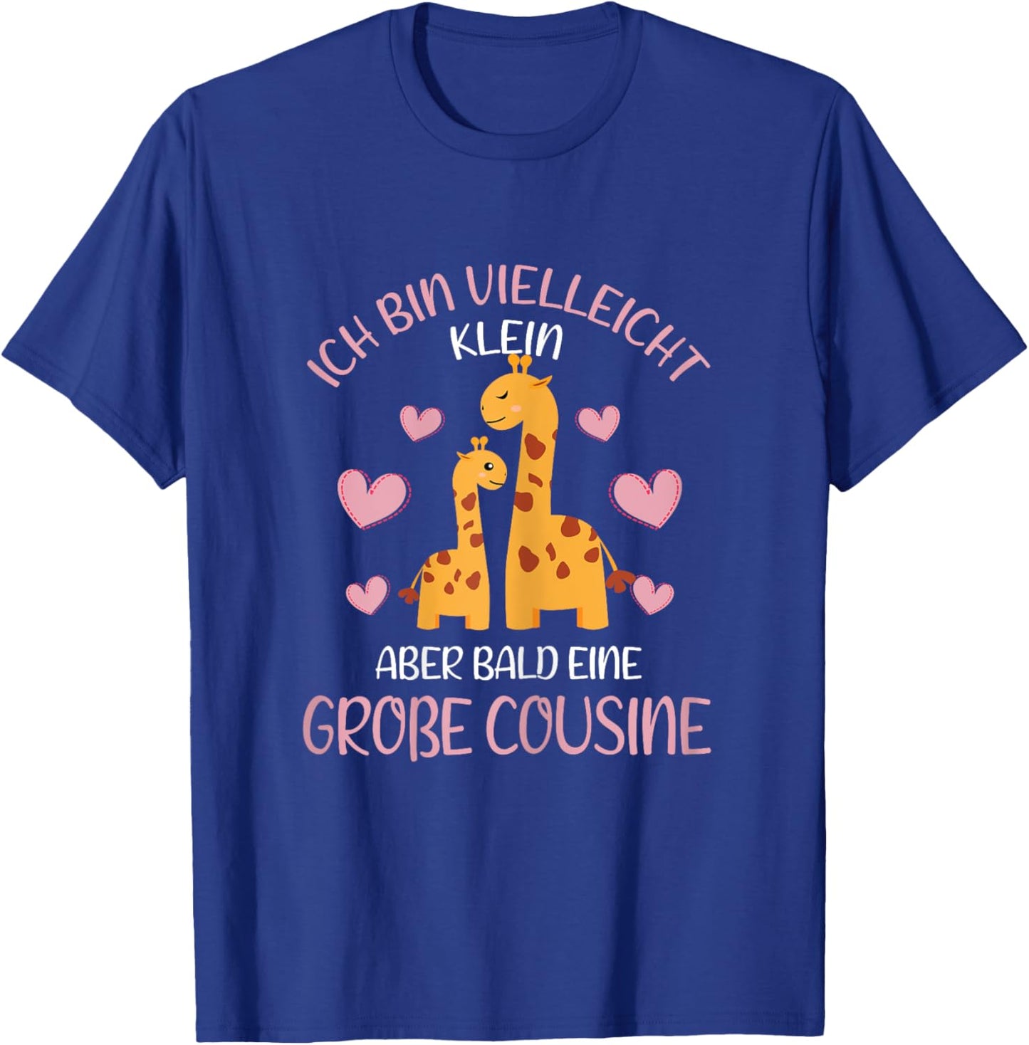 with German Text "Ich bin vielleicht klein aber bald Große Cousin Giraffe German, black T-Shirt - T-Shirt | Royal