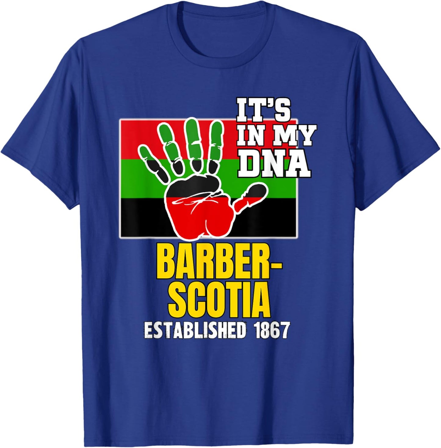 Barber–Scotia, BSC, Red, Black and Green HBCU T-Shirt - T-Shirt | Royal