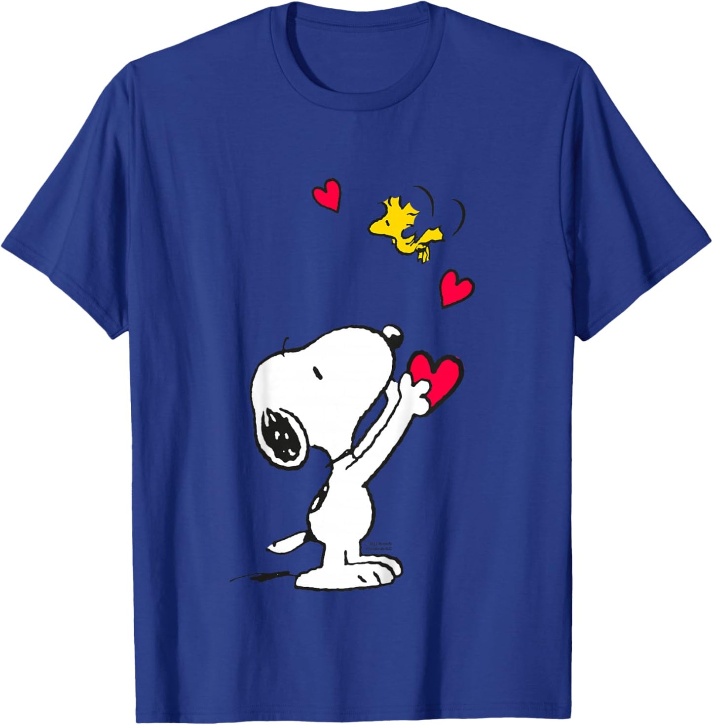 Peanuts Snoopy Woodstock Friends Pose Velentines Cœur rétro T-Shirt - T-Shirt | Royal