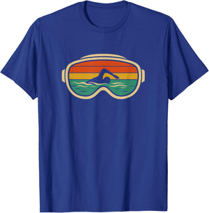 Retro Swim Goggles Swimmer Vintage Men Women Kids T-Shirt - T-Shirt | Royal