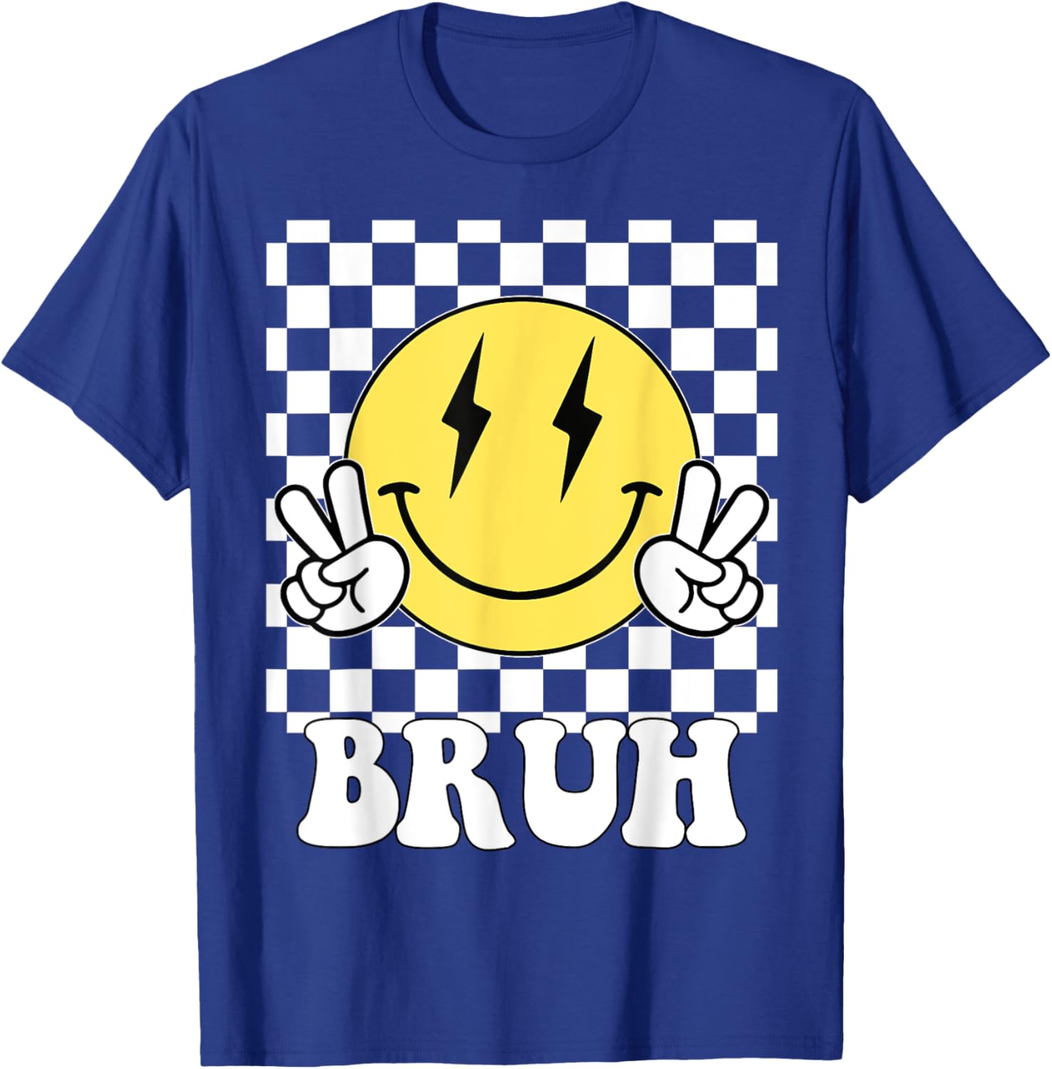 Groovy Bruh For Girls Kids Boys Smile Face T-Shirt - T-Shirt | Royal