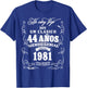 44th Birthday gift in Spanish Regalo cumpleanos 44 T-Shirt - T-Shirt | Royal