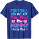 Football Or Pom Poms Mommy Loves You Gender Reveal Party T-Shirt - T-Shirt | Royal