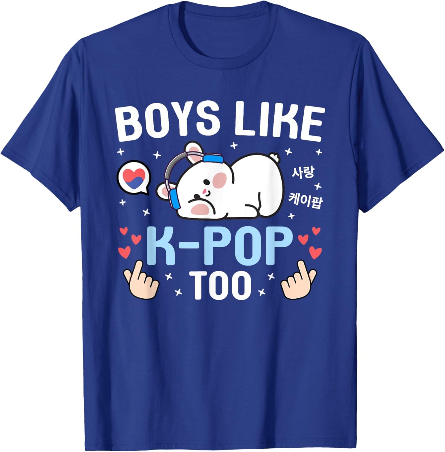 Boys Like K-Pop Too Cute Kawaii Rabbit Korean Music K-Pop T-Shirt - T-Shirt | Royal