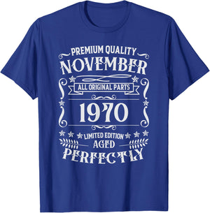 54th Birthday Legends Were Born In November 1970 T-Shirt - T-Shirt | Royal
