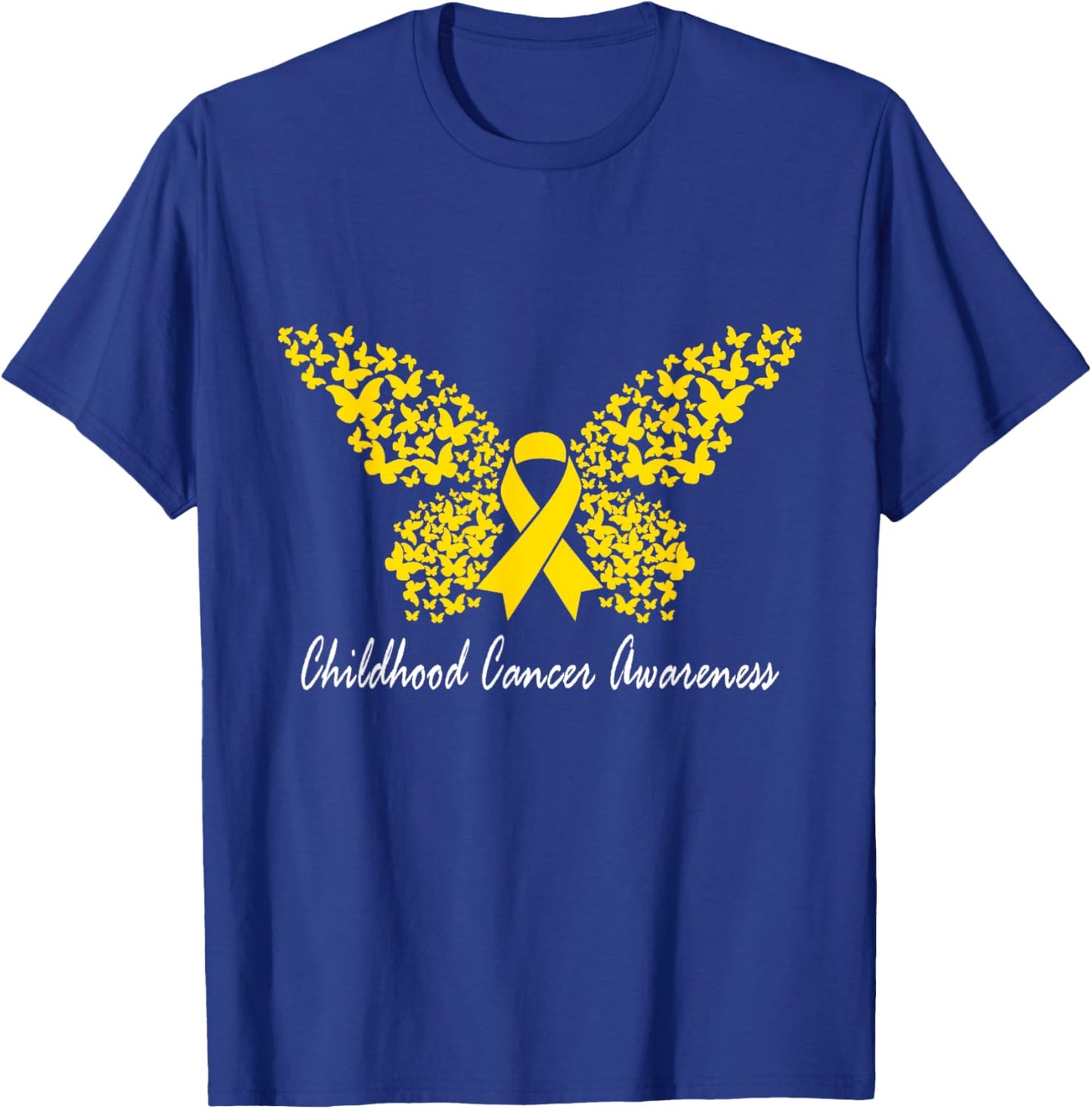 Childhood Cancer Awareness Butterfly T-Shirt - T-Shirt | Royal