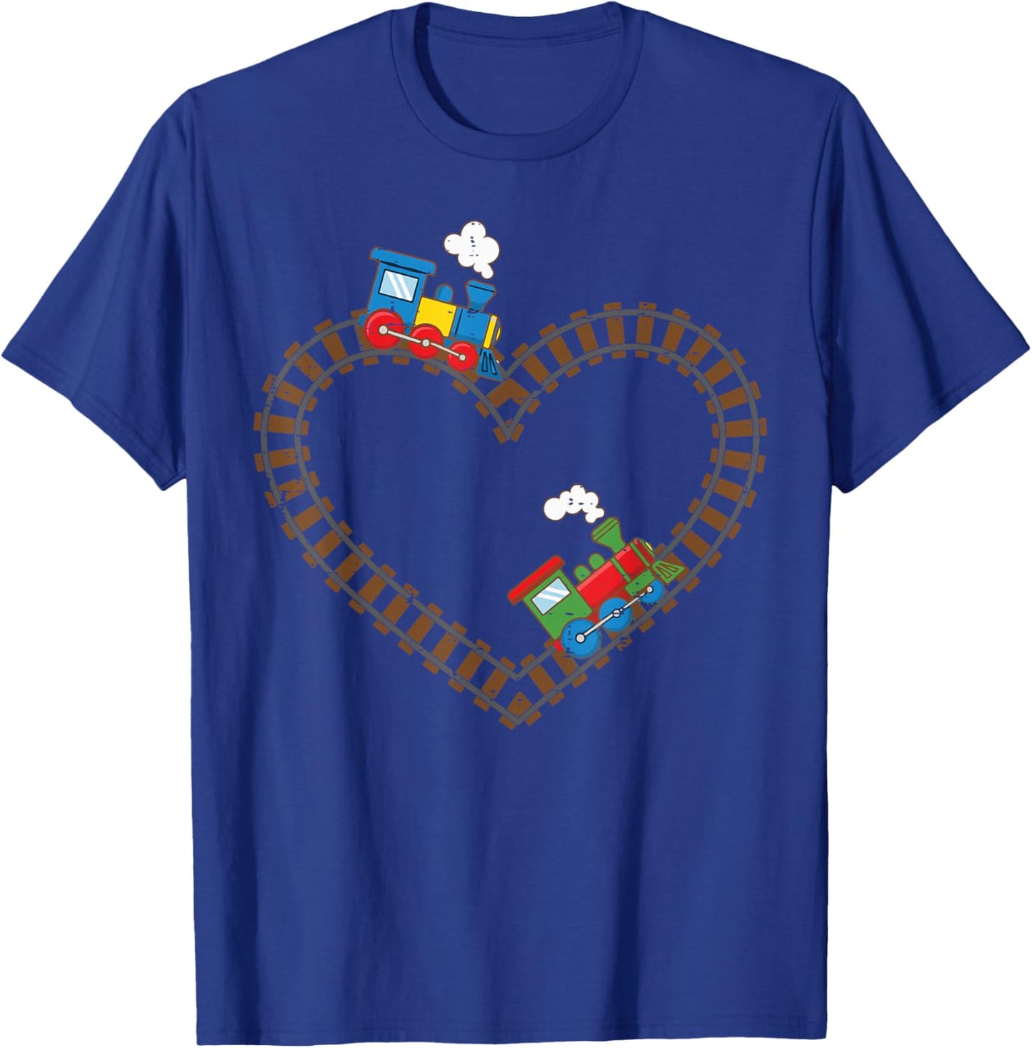 Valentine's Day Trains Heart Shape Toddler Boys Kids T-Shirt - T-Shirt | Royal