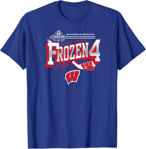 Wisconsin Badgers Frozen Four 2026 Men's Hockey Black T-Shirt - T-Shirt | Royal