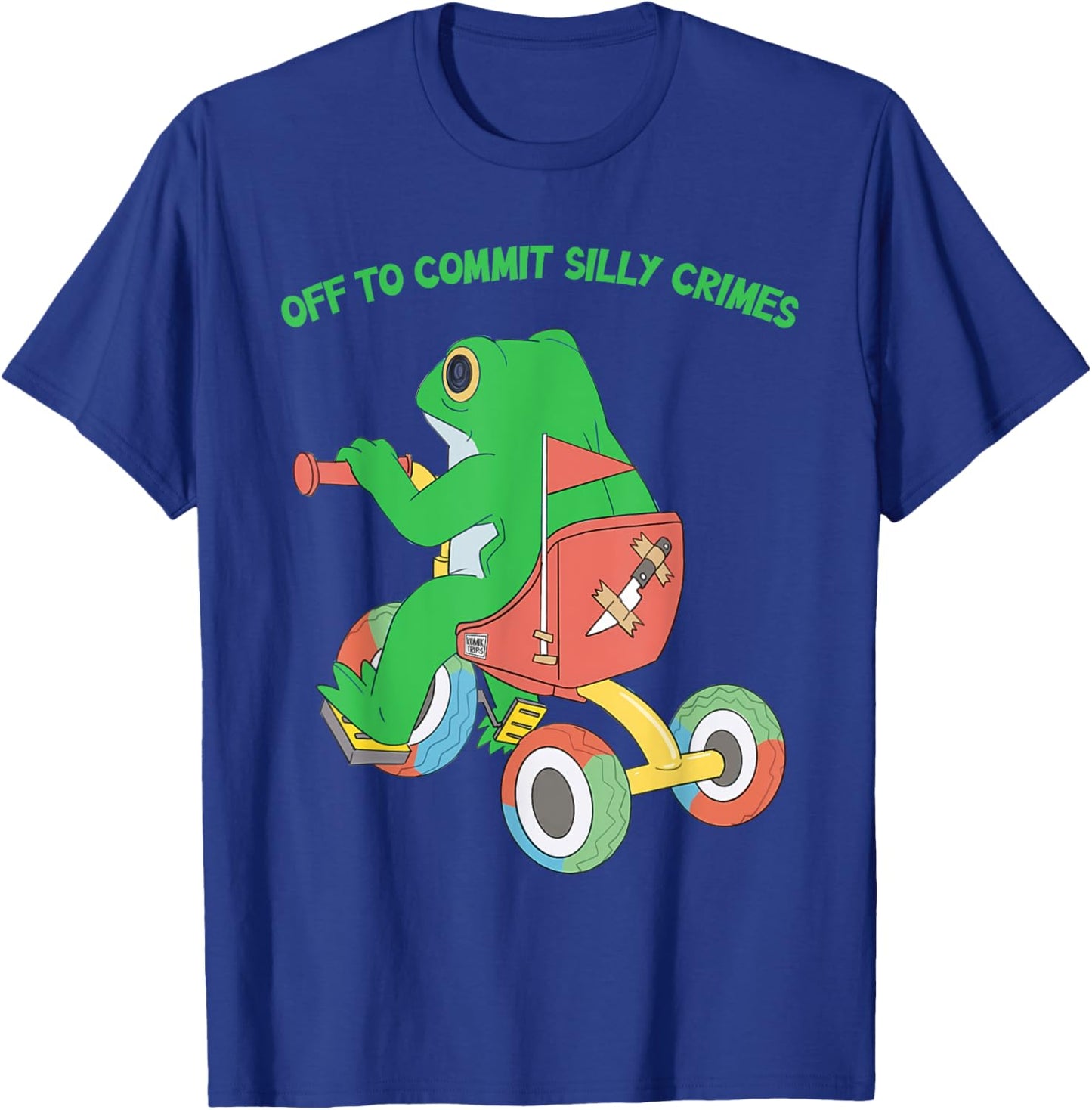 Off To Commit Silly Crimes Funny Frog T-Shirt - T-Shirt | Royal